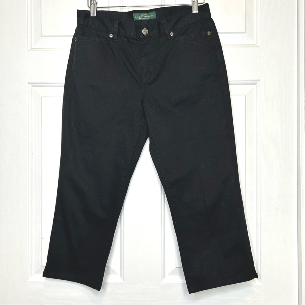 LRL Lauren Ralph Lauren Jeans Cropped Black Denim Jeans Womens‎ Size 6
